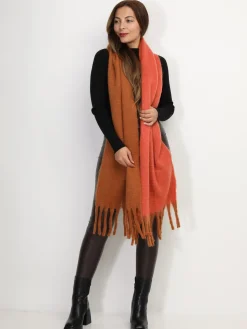 Sale La Modeuse Écharpe duveteuse bicolore Orange