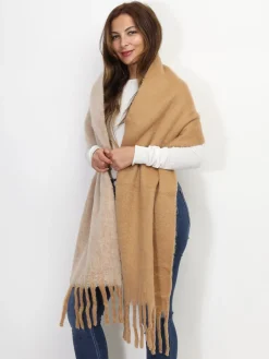 Discount La Modeuse Écharpe duveteuse bicolore Camel