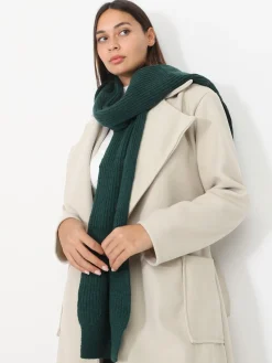 Best La Modeuse Écharpe en maille épaisse et ajourée Vertfoncé