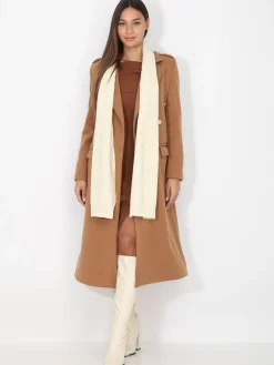 La Modeuse Écharpe en maille épaisse et ajourée Beige