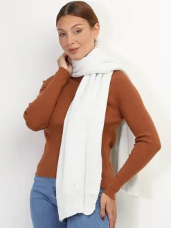 La Modeuse Écharpe en maille scintillante Blanc