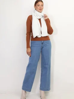 La Modeuse Écharpe en maille scintillante Blanc