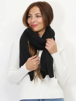 Sale La Modeuse Écharpe en maille scintillante Noir