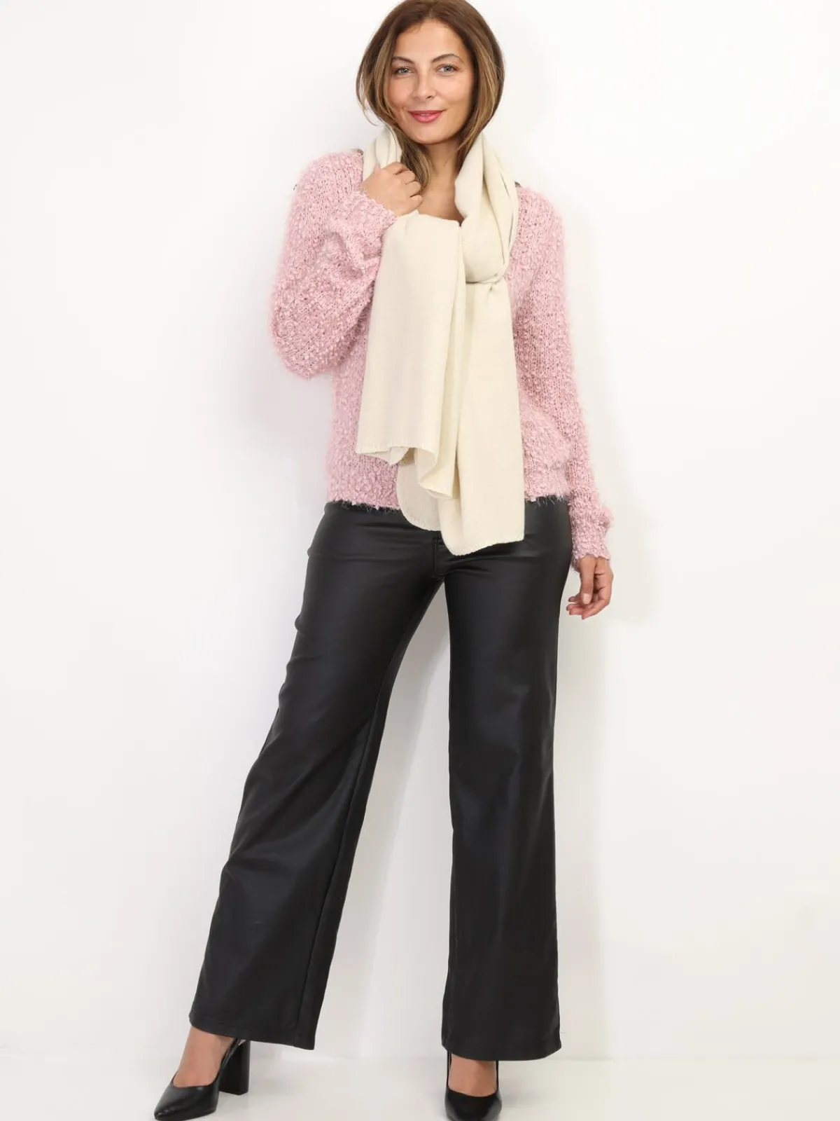 Best La Modeuse Écharpe unie à bords arrondis Beige