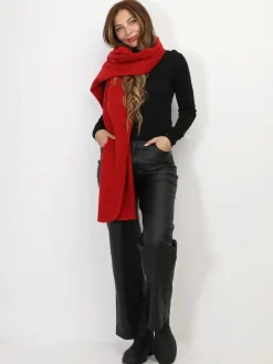 Best La Modeuse Écharpe unie à bords arrondis Rouge