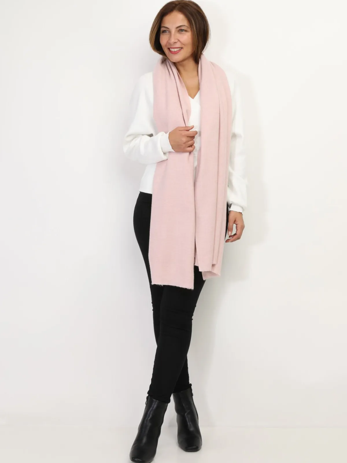 Discount La Modeuse Écharpe unie toucher cachemire Rose