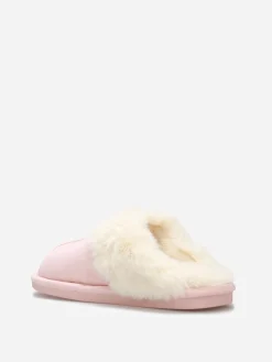 Hot La Modeuse Chaussons en suédine fourrés Rose