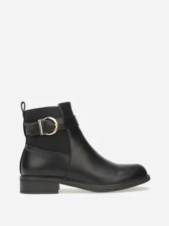 Discount La Modeuse Chelsea à boucle dorée Noir