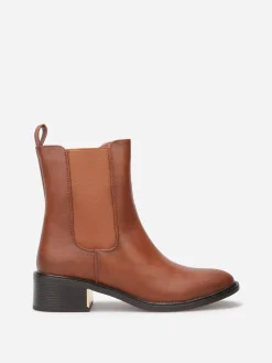 New La Modeuse Chelsea à détail doré Camel