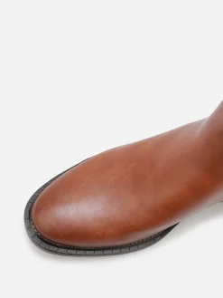 New La Modeuse Chelsea à détail doré Camel