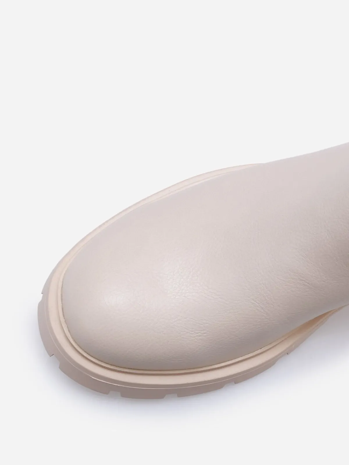 Hot La Modeuse Chelsea à semelle crantée Beige
