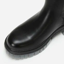 Outlet La Modeuse Chelsea à semelle crantée effet translucide Noir