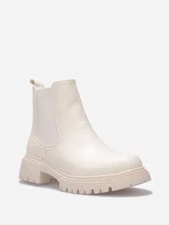Outlet La Modeuse Chelsea à semelle crantée et texturée Beige