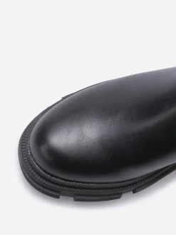 Clearance La Modeuse Chelsea à semelle épaisse texturée Noir