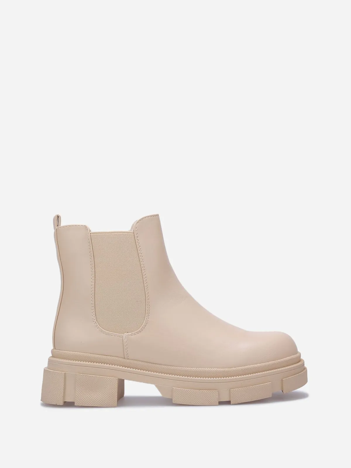 Clearance La Modeuse Chelsea à semelle épaisse texturée Beige