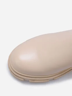 Clearance La Modeuse Chelsea à semelle épaisse texturée Beige
