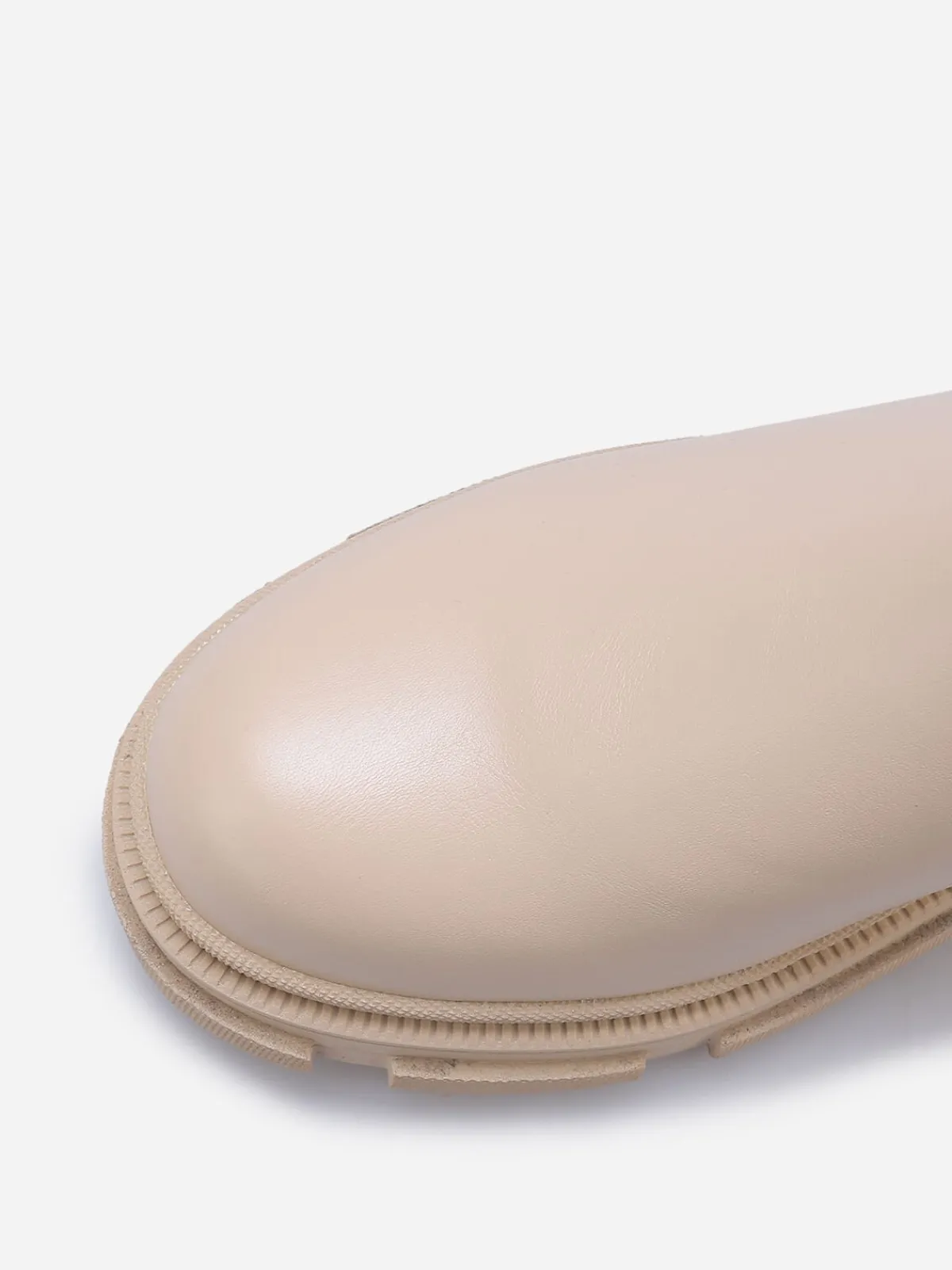 Clearance La Modeuse Chelsea à semelle épaisse texturée Beige