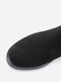 Online La Modeuse Chelsea à simili texturé et laçage Noir