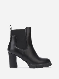 Online La Modeuse Chelsea à talon avec plateforme texturée Noir
