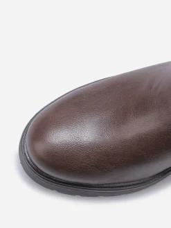 La Modeuse Chelsea à talon avec zip décoratif Marron