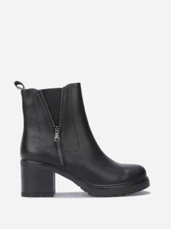 New La Modeuse Chelsea à talon avec zip décoratif Noir