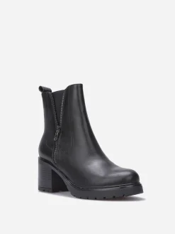 New La Modeuse Chelsea à talon avec zip décoratif Noir