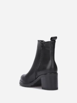 New La Modeuse Chelsea à talon avec zip décoratif Noir