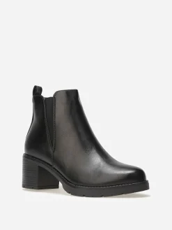 Outlet La Modeuse Chelsea à talon carré Noir