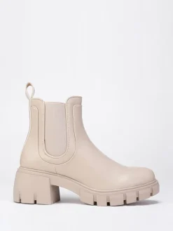 Clearance La Modeuse Chelsea à talon carré cranté Beige