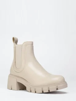 Clearance La Modeuse Chelsea à talon carré cranté Beige