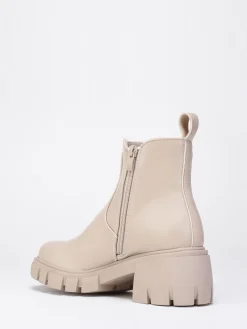 Clearance La Modeuse Chelsea à talon carré cranté Beige