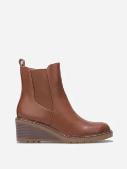Sale La Modeuse Chelsea à talon compensé Camel