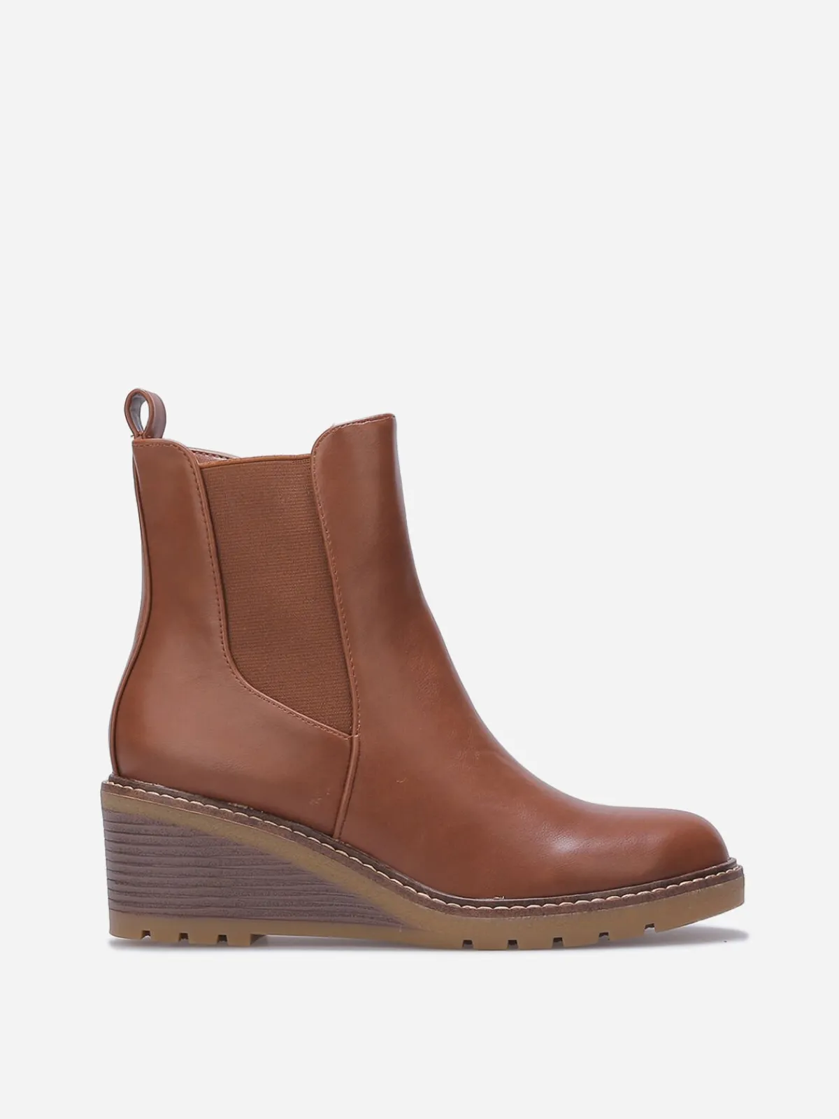 Sale La Modeuse Chelsea à talon compensé Camel