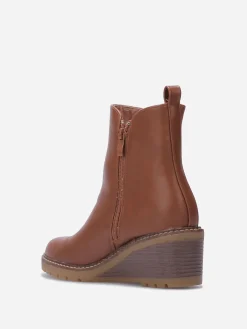 Sale La Modeuse Chelsea à talon compensé Camel