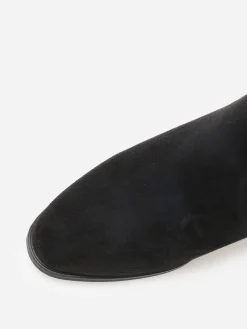 Discount La Modeuse Chelsea à talon en suédine Noir