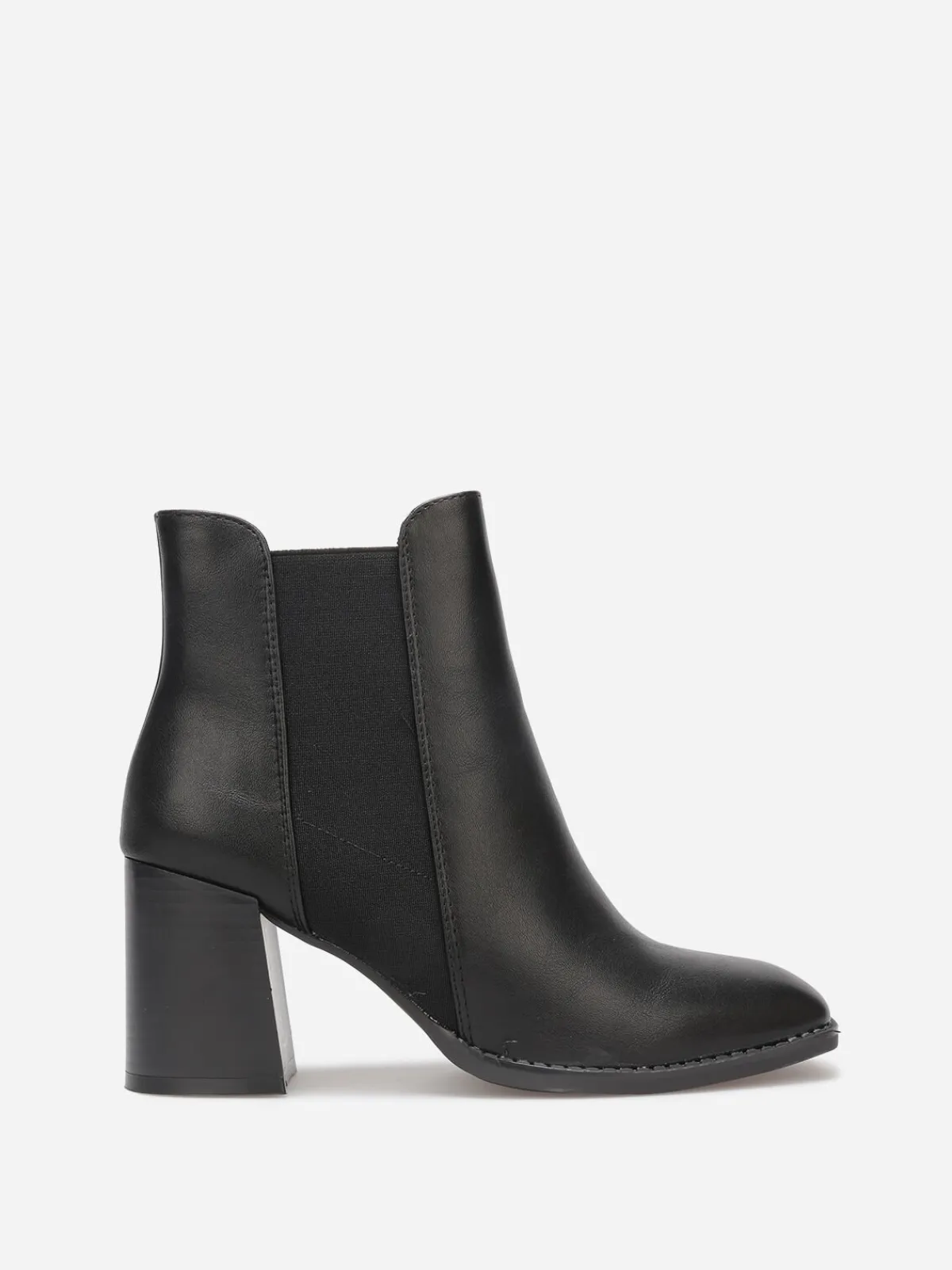 Clearance La Modeuse Chelsea à talon et bout carrés Noir