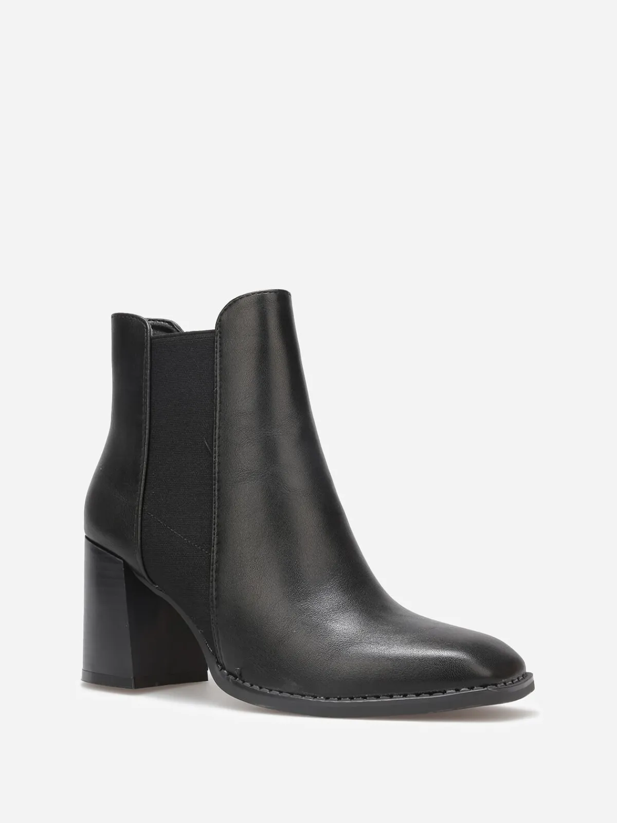 Clearance La Modeuse Chelsea à talon et bout carrés Noir