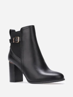 Clearance La Modeuse Chelsea à talon et détails dorés Noir
