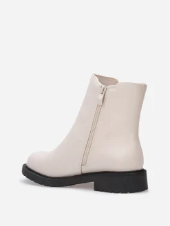 Clearance La Modeuse Chelsea basiques en simili Ecru