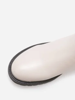 Clearance La Modeuse Chelsea basiques en simili Ecru