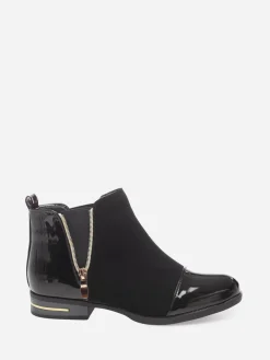 New La Modeuse Chelsea bi-matières à zip Noir