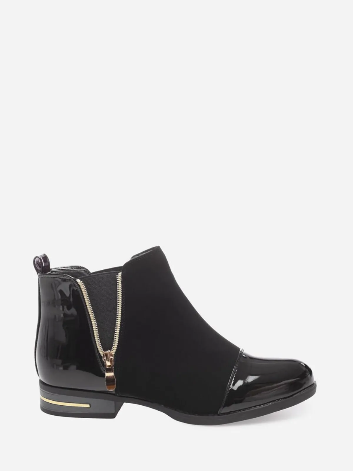 New La Modeuse Chelsea bi-matières à zip Noir
