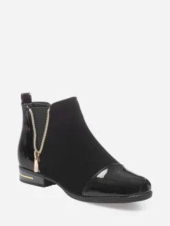 New La Modeuse Chelsea bi-matières à zip Noir