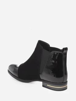 New La Modeuse Chelsea bi-matières à zip Noir