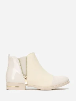 Clearance La Modeuse Chelsea bi-matières à zip Beige
