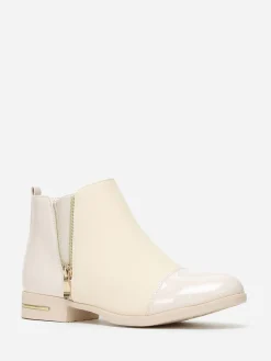 Clearance La Modeuse Chelsea bi-matières à zip Beige