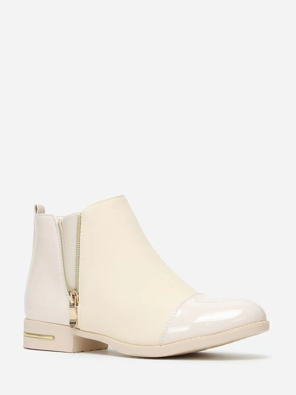 Clearance La Modeuse Chelsea bi-matières à zip Beige