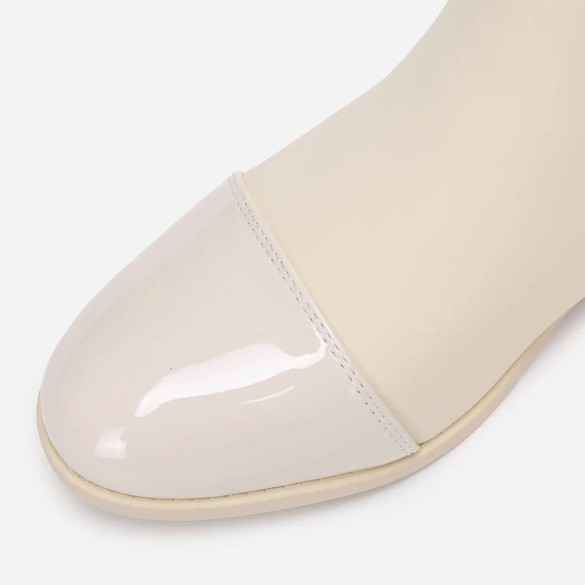 Clearance La Modeuse Chelsea bi-matières à zip Beige