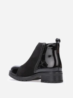 La Modeuse Chelsea bi-matières à zip décoratif Noir
