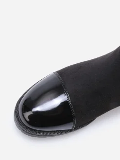 La Modeuse Chelsea bi-matières à zip décoratif Noir